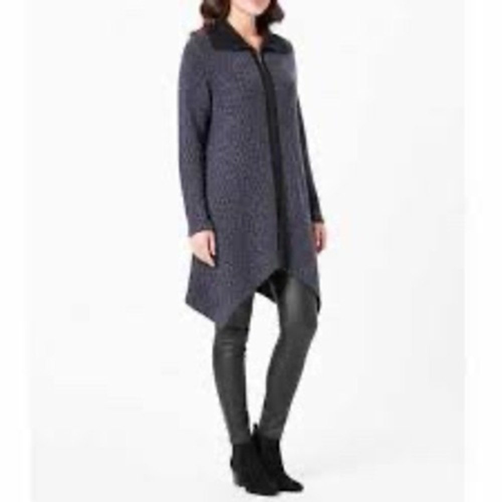 Soft Surroundings 2X Purple Boucle Lightweight Handkerchief Longline Cardigan